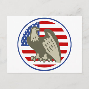 Eagle American Flag Postcard