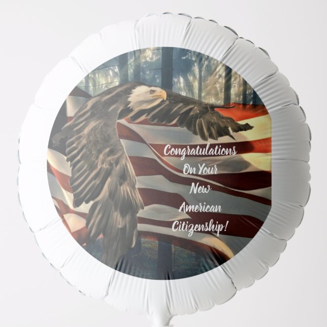 Eagle American Flag USA Citizenship  Balloon (Front)