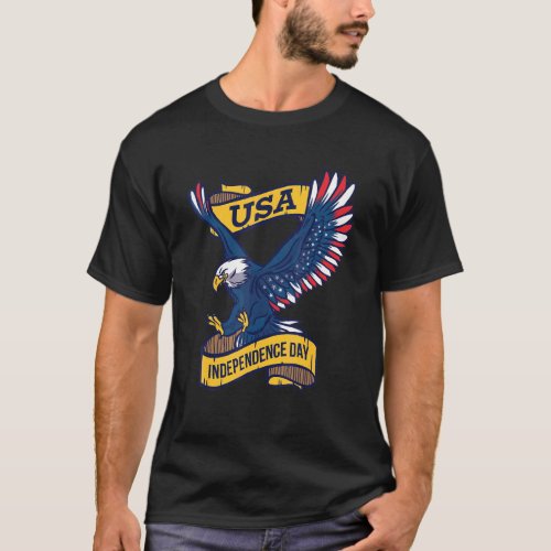 Eagle American Flag Wings 4th July Men Woman Meric T_Shirt