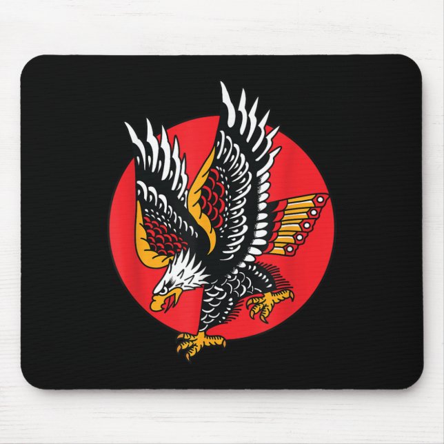 Eagle American Traditional Tattoo Ink Old School F Mouse Pad (Front)