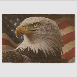 Eagle and American Flag Fiber Doormat