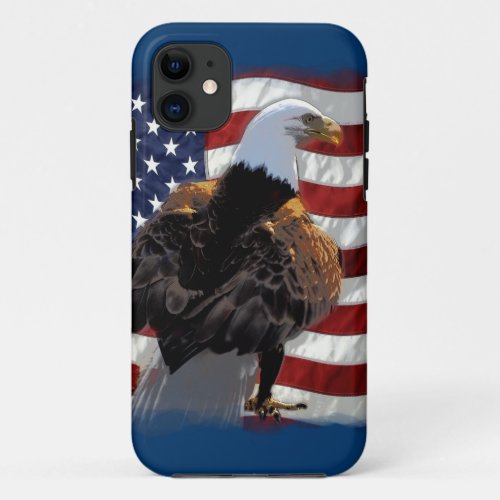Eagle and American Flag for the Patriot iPhone 11 Case