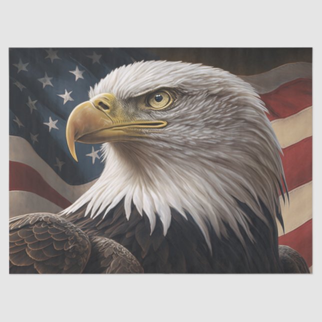 Eagle and American Flag Large Size Tissue Paper (Front)