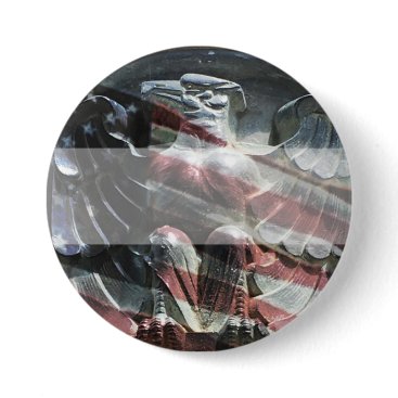 Eagle and American Flag Name Tag Button Eagle and American Flag Name Tag Button