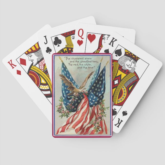 Eagle and American Flag Patriotic  Poker Cards (Back)
