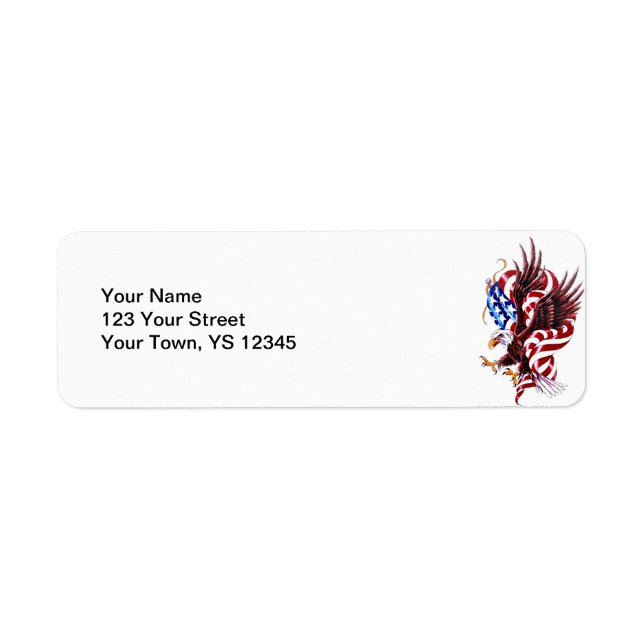 Eagle and American Flag Tatoo Illustration Style Label (Front)