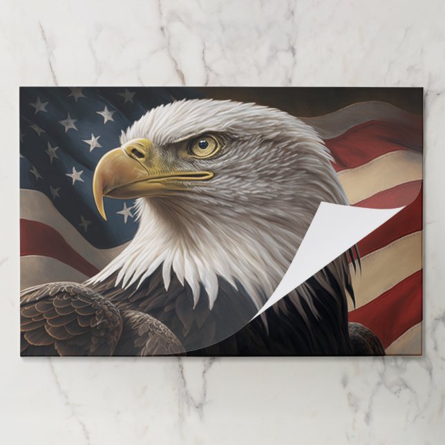 Eagle and American Flag Tearaway Paper Placemats (Folded)