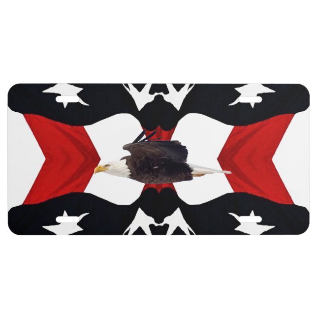Eagle and American Flag USA License Plate (Front)