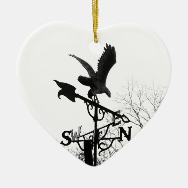 Eagle and Arrow Ceramic Ornament (Front)