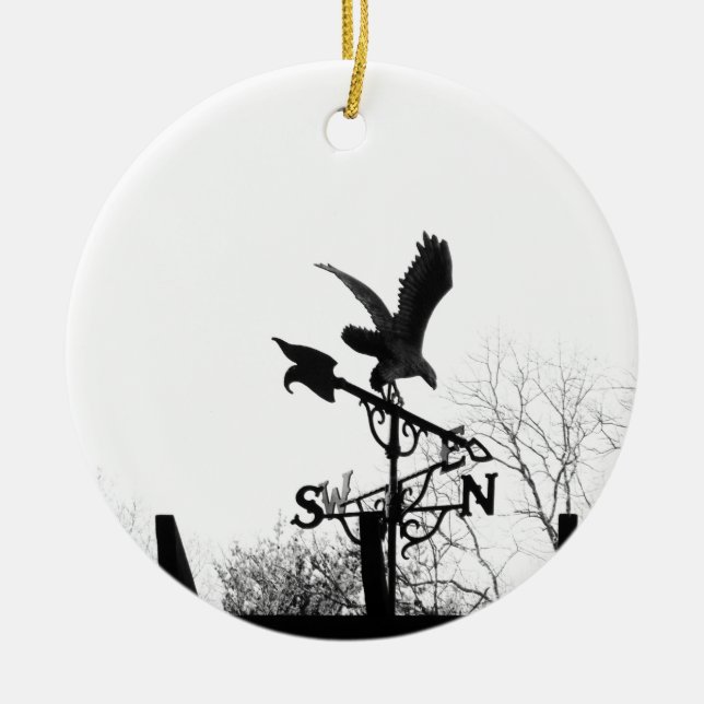 Eagle and Arrow Ceramic Ornament (Front)