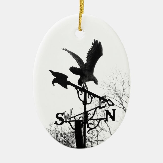 Eagle and Arrow Ceramic Ornament (Front)