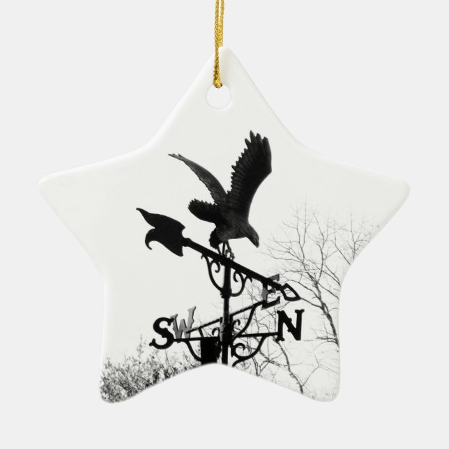 Eagle and Arrow Ceramic Ornament (Front)