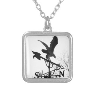 Eagle and Arrow Silver Plated Necklace
