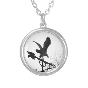 Eagle and Arrow Silver Plated Necklace