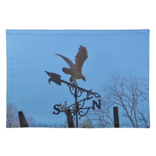 Eagle and Arrow Weather vane blue skys Cloth Placemat