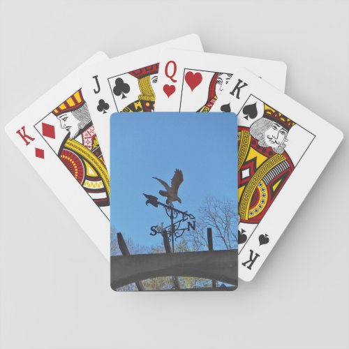 Eagle and Arrow Weather vane blue skys Poker Cards