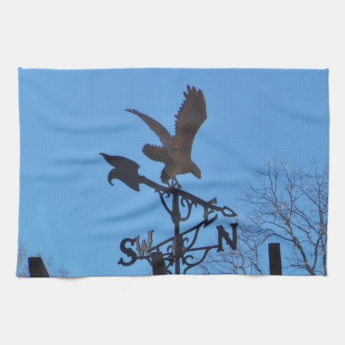 Eagle and Arrow Weather vane blue skys Towel