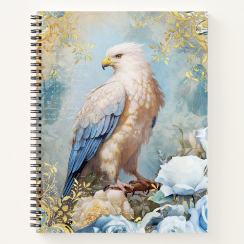 Eagle and Blue Roses Notebook