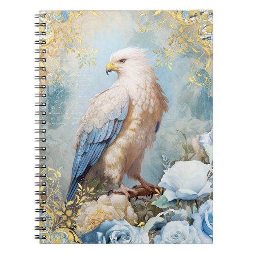 Eagle and Blue Roses Notebook