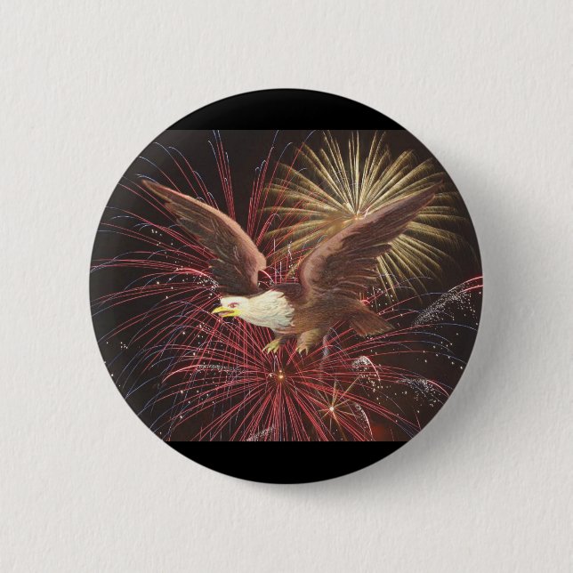 Eagle and Fireworks Button (Front)