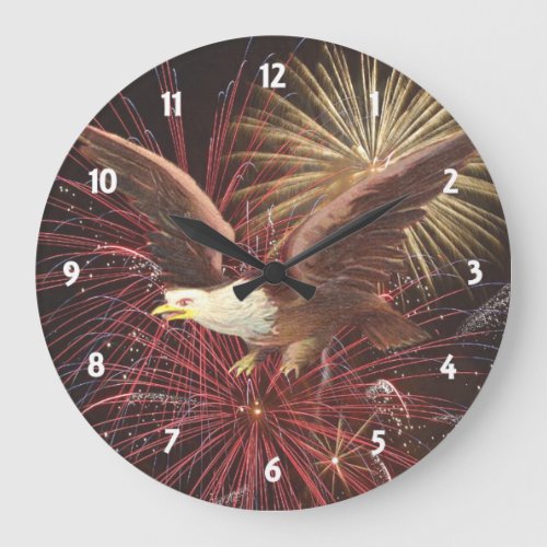 Eagle and Fireworks Clock