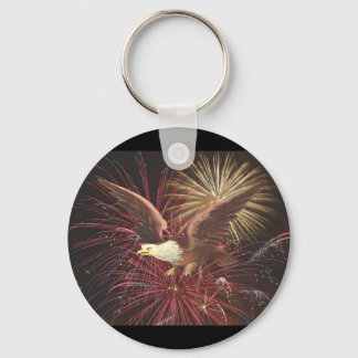 Eagle and Fireworks Keychain