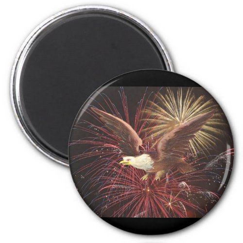 Eagle and Fireworks Magnet