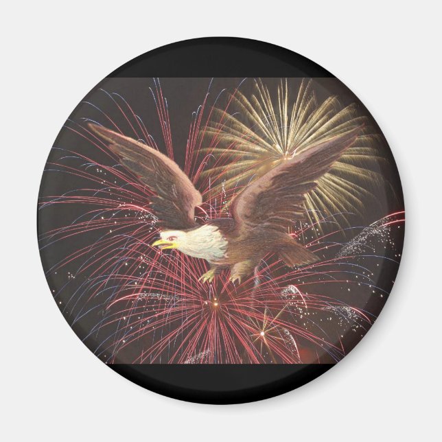 Eagle and Fireworks Magnet (Front)