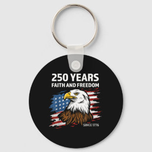 Eagle and Flag 250 Years 1776-2026 250th Birthday Keychain