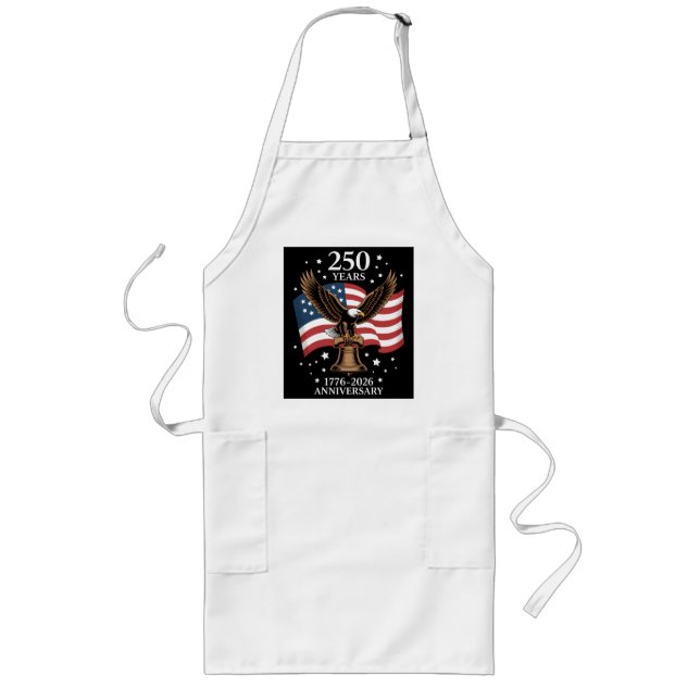 Eagle and Flag 250 Years of America 1776-2026 Long Apron (Front)