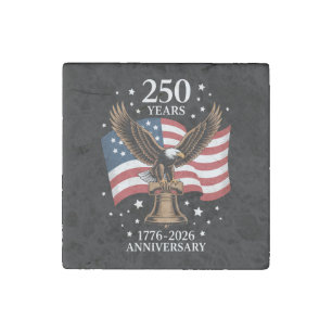 Eagle and Flag 250 Years of America 1776-2026 Stone Magnet