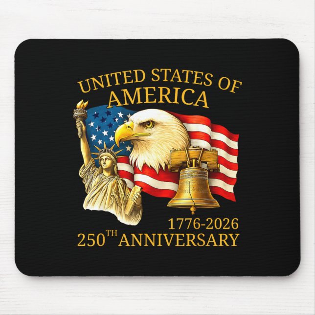 Eagle And Flag 250th Birthday America Since 1776  Mouse Pad (Front)