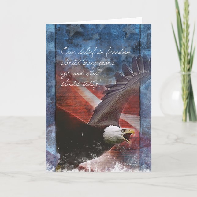 Eagle and Flag Greeting Card (Front)