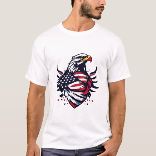 Eagle and Flag of America _ Patriotic Symbolism T_Shirt