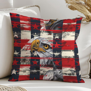 Eagle and Flag Pillow Cozy Patriotic Home Touch