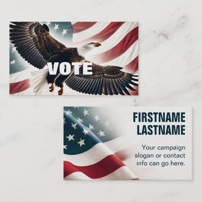 Eagle and Flag Political Campaign Template Business Card (Front/Back)