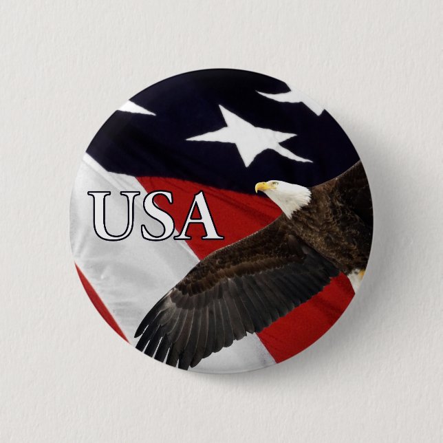 Eagle and Flag USA Button (Front)