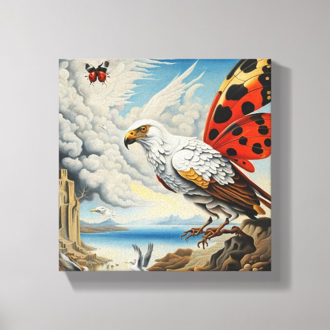 Eagle And Ladybug Scene Canvas Print (Front)