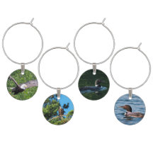 Eagle and Loon Wine Charms
