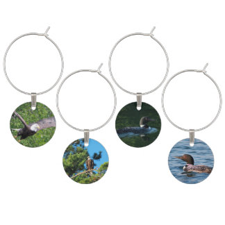 Eagle and Loon Wine Charms