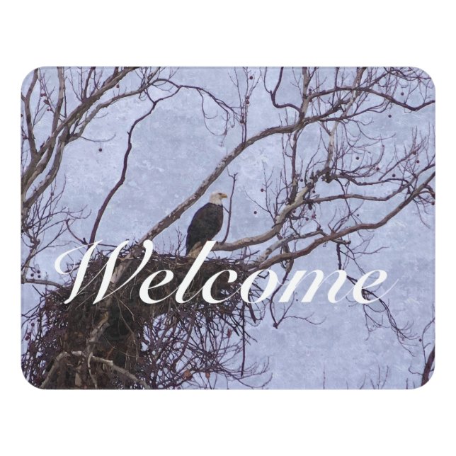 Eagle And Nest Painterly Welcome Door Sign (Contemporary Front)