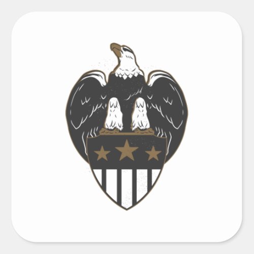 Eagle and Shield Square Sticker