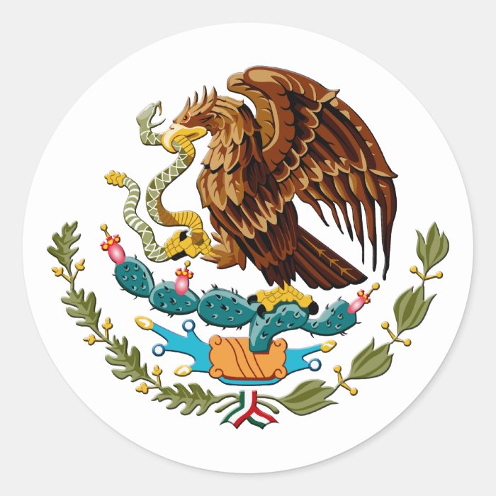 Eagle and snake Mexico Emblem for Mexicans Round Sticker