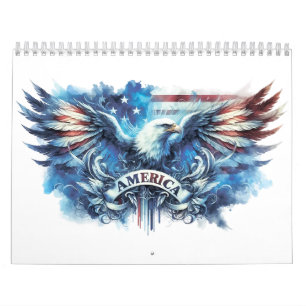 Eagle and USA flag.Patriotic. Calendar