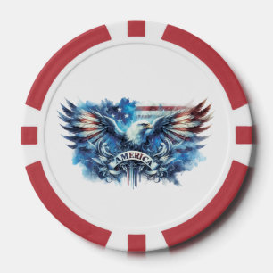 Eagle and USA flag.Patriotic. Poker Chips