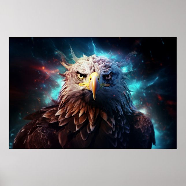 Eagle Animal Bird Majestic Wilderness Surrealist Poster (Front)