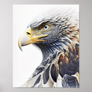 Eagle Animal Portrait Nature Wildlife Painting Poster