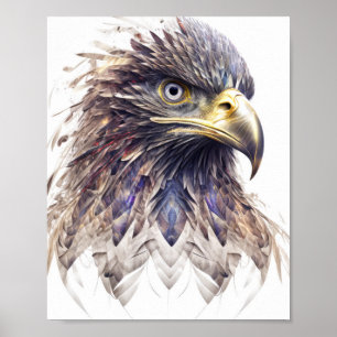 Eagle Animal Portrait Nature Wildlife Painting Poster