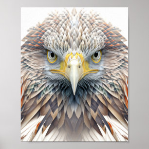 Eagle Animal Portrait Nature Wildlife Painting Poster
