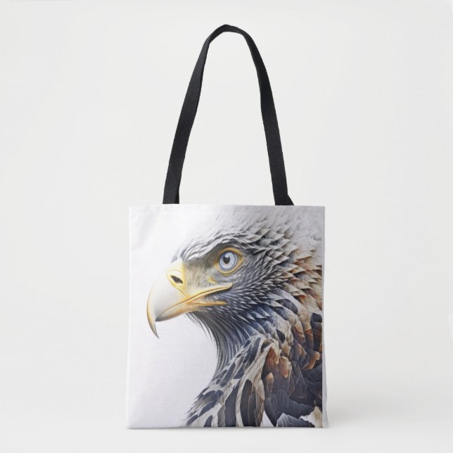 Eagle Animal Portrait Nature Wildlife Painting Tote Bag (Front)